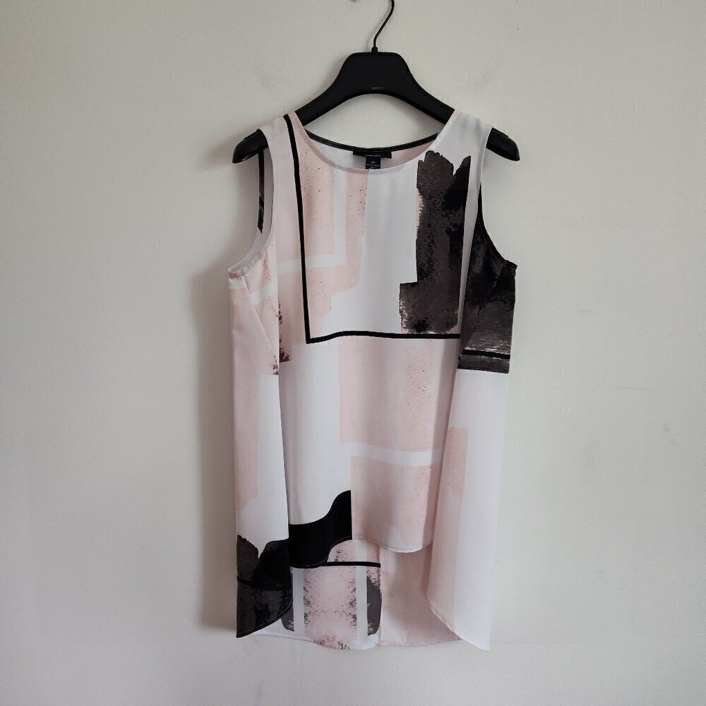 Ladies Petite SZ 6P Alfani White/Pink/Multi Color Tunic